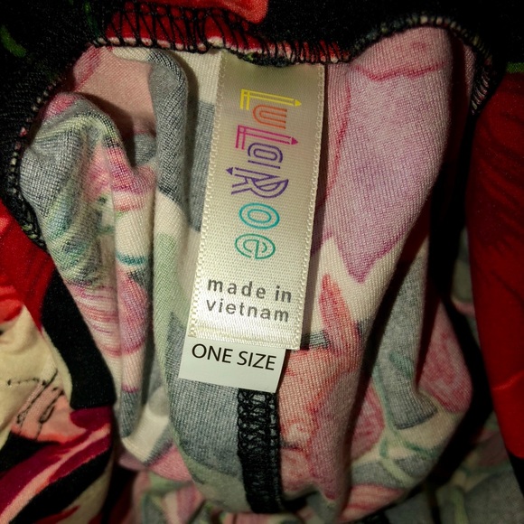 ❌SOLD❌ NWT OS Tulip & Stripe Print Leggings - Picture 5 of 5